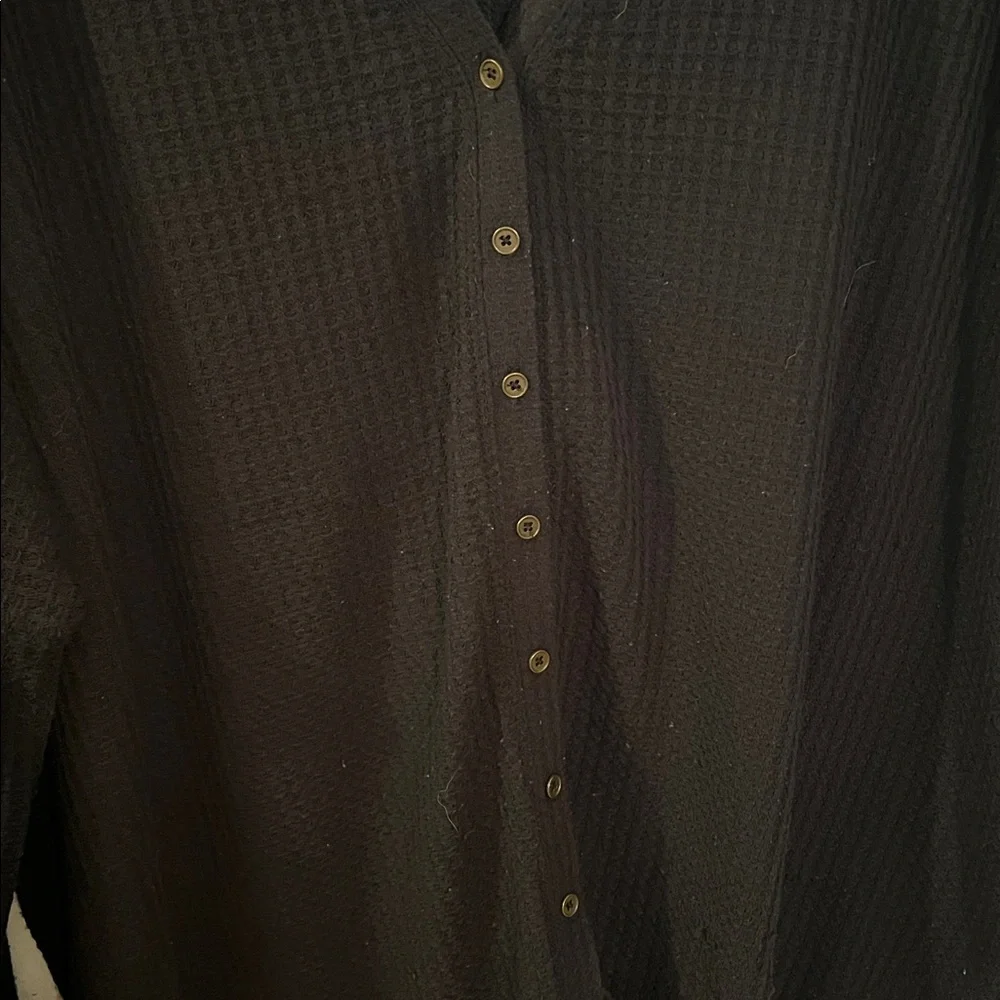 Black Button-Up Sweater - Picture 2 of 3